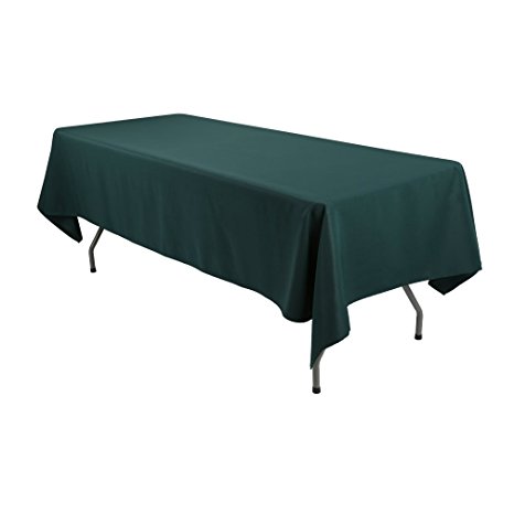 E-TEX 60x102-Inch Polyester Rectangular Tablecloth Hunter Green