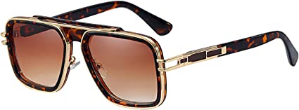 Square Aviator Sunglasses for Women Men Retro Aviator Sunglasses UV Protection 70s Sunglasses