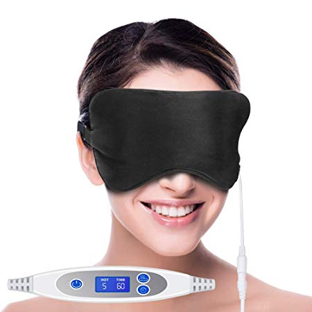 Heated Eye Mask,Silk Sleep Mask for Relieve Eye Stress and Puffy Eyes, Warm Therapeutic Treatment for Dry Eye, Eye Fatigue,Improve Blood Circulation of Your Eyes