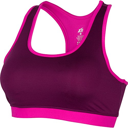X31 Sports Womens Racerback Sports Bra, High Impact, Padded for Running, Workout by