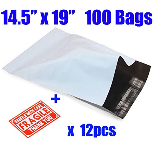 MFLABEL 100pcs 14.5" x19" Poly Mailers Envelopes Mailing Shipping Bags