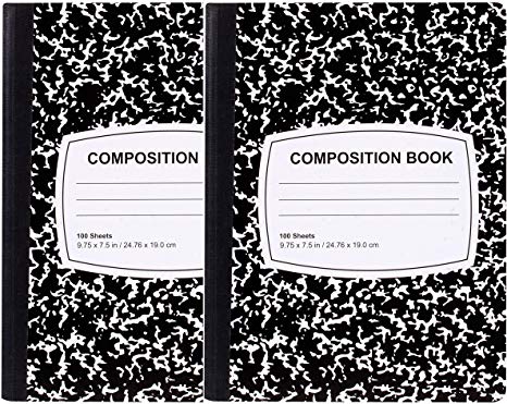 Jot 100-Sheet Classic Black & White Composition Notebooks ( 2 Pack )