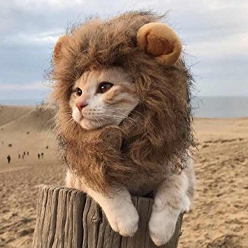 Lion Mane Wig for Dog and Cat Costume Pet Adjustable Washable Comfortable Fancy Lion Hair Dog Clothes Dress for Halloween Christmas Easter Festival Party Activity
