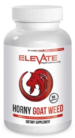 All Natural Elevate Performance Horny Goat Weed For Men & Women - Super Blend with Icariin, Maca Root, Tongkat Ali   More-Support Stamina, Energy, Focus, Muscle Growth & Healthy Weight-Made USA