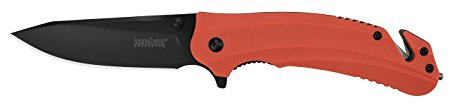 Kershaw Barricade Emergency Rescue Pocket Knife with Cord Cutter & Speedsafe Opening, Orange