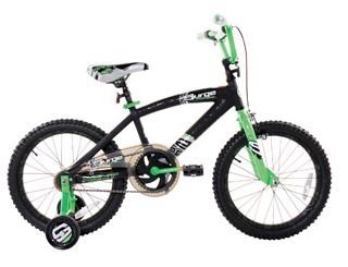 Dynacraft 18" Surge Boys BMX Bike with Training Wheels, Black / Green