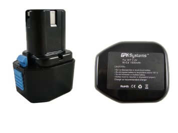 GPK Systems Battery for Hitachi Eb7 Eb7g Eb7s Eb712s Eb714s Nr90gr2 Nr90gc3 325292 Cordless Power Tools Battery 72 Volt 1500mah Nickel Cadmium
