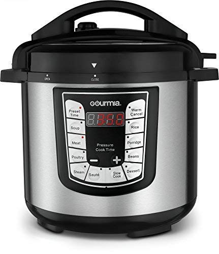 Gourmia GPC625 6 Qt Multi-Mode SmartPot Pressure Cooker | 13 Cook Modes | Removable Nonstick Pot | 24-Hour Delay Timer | Automatic Keep Warm | LCD Display | Pressure Sensor Lid Lock | Free Recipe Book