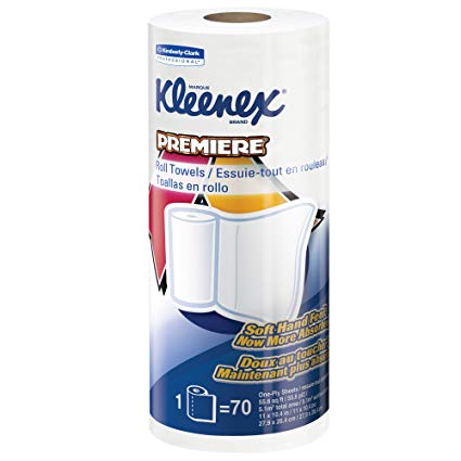 Kleenex Towels Premier Kitchen Paper Towels (13964), Cloth-Like Softness, Perforated, 24 Rolls/Case, 70 Kleenex Paper Towels/Roll