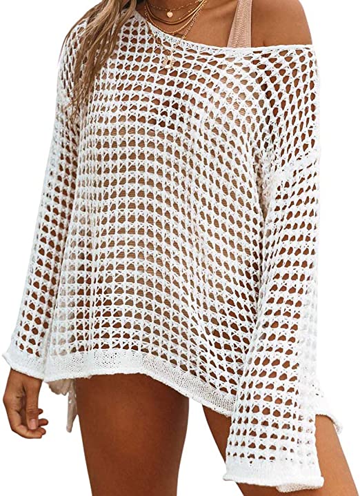 Bsubseach Crochet Cover Ups for Women Sexy Hollow Out Swim Cover Up Knit Summer Outfits