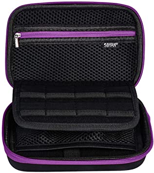 Soyan Carrying Case for Nintendo New 3DS XL and 2DS XL, with 16 Game Card Holders, Fits Wall Charger (Purple)