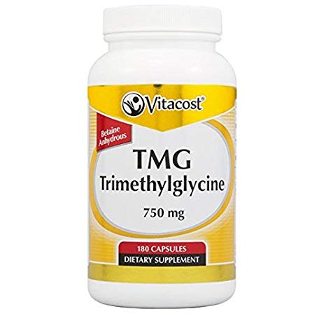 Vitacost TMG - Trimethylglycine (Betaine Anhydrous) -- 750 mg - 180 Capsules