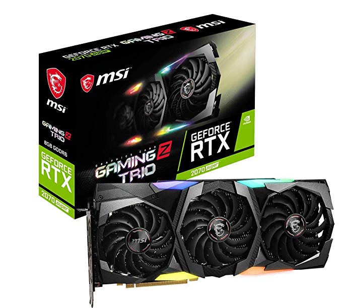 MSI Gaming GeForce RTX 2070 Super 8GB GDRR6 256-Bit HDMI/DP Nvlink Twin-Frozr Turing Architecture Overclocked Graphics Card (RTX 2070 Super Gaming Z Trio)