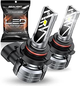 SEALIGHT 2024 Newest F1A 9006 LED Bulbs HB4 LED Fog Lights, 10000LM 600% Super Brightness, 6000K Cool White Fog Light Bulbs, Non-polarity, Pack of 2