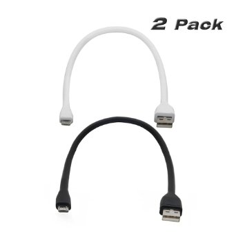 USB Cable Coeuspow Durable Silicone Micro USB Charge Data Sync Cable for Samsung Galaxy S65 Note HTC Nokia MotorolaLg Google NexusAndroid Smartphone and Tablet-2pack14 Inch BlackWhite 35cm