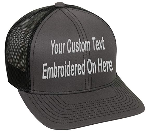 Custom Trucker Mesh Back Hat Embroidered Your Own Text Curved Bill Outdoorcap