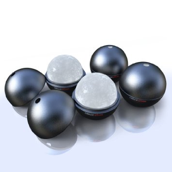 Chillz Extreme Ice Ball Molds - Original & Best Ice Barware Tool Set - 4 Ball Capacity Mold - Makes 2.5 Inch Large Whiskey Ice Balls (Set of 4)