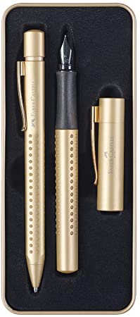 Faber-Castell Grip Edition Fountain Pen and Ballpoint Pen Set - Gold