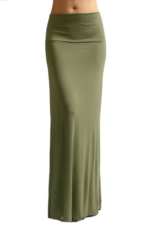 Azules Women'S Rayon Span Maxi Skirt - Solid