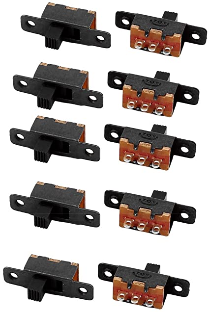 uxcell 10Pcs SS-12F16 2 Position 3P SPDT Micro Miniature Slide Switch Latching Toggle Switch