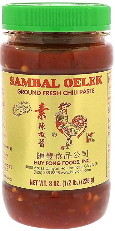 Sambal Oelek 06107 Ground Fresh Chili Paste 8 Oz, Made of Chilies with No Other Additives Such as Garlic or Spices for a More Simpler Taste