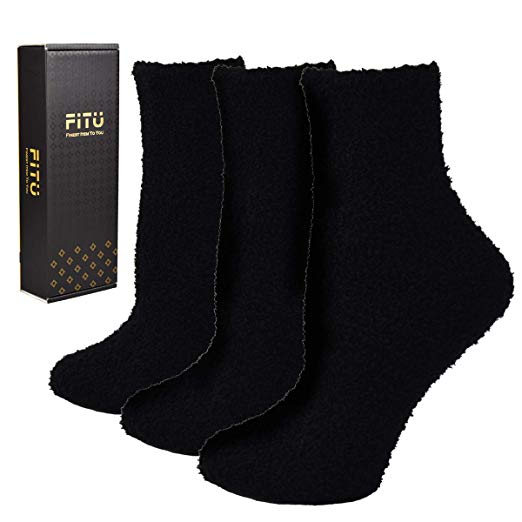 Fitu Women's Soft Warm Cozy Fuzzy Socks 3 Pairs Within Gift Box