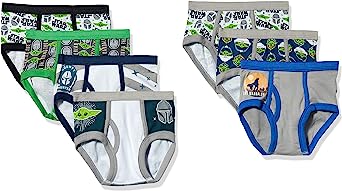 STAR WARS boys Baby Yoda Mandalorian Boys' Brief and Boxer Brief Multipacks, Sizes 2/3t, 4t, 4, 6, and 8