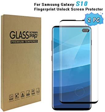 Galaxy S10 Screen Protector Tempered Glass Protector,Glass Screen Protector with 3D Curved HD Clear Full Coverage for Samsung Galaxy S10