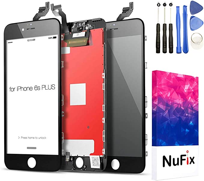 NuFix LCD Replacement for Apple iPhone 6S Plus Screen Glass LCD Display Touch Digitizer Assembly with Frame and Tools A1634 A1687 A1699