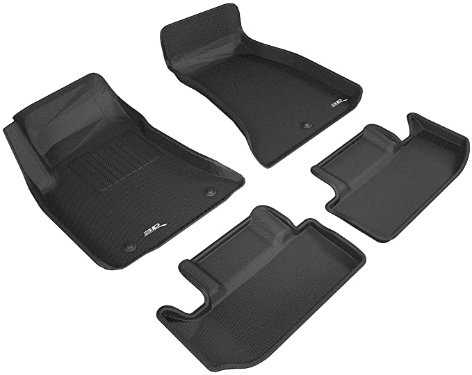 3D MAXpider Complete Set Custom Fit All-Weather Floor Mat for Select Dodge Challenger Models - Kagu Rubber (Black)