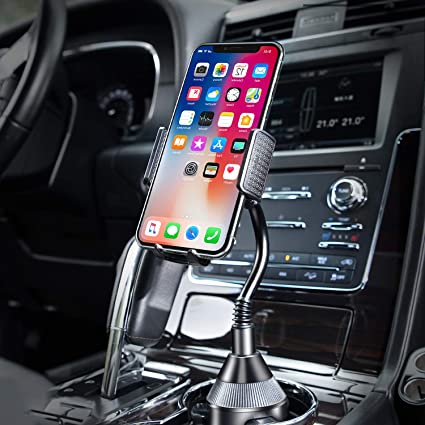 Amoner Car Cup Holder Phone Mount, Adjustable Gooseneck Cup Phone Mount for iPhone 12 11 Pro Max/Plus/Galaxy/Google Pixel/Samsung Note S20 and More