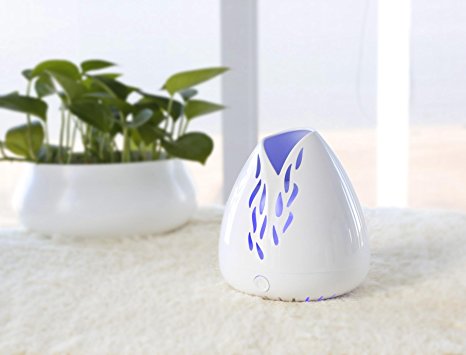 ZAQ Lucent Portable Aromatherapy Essential Oil Fan Diffuser - Battery & USB Powered for Home Office Bedroom Room (White)