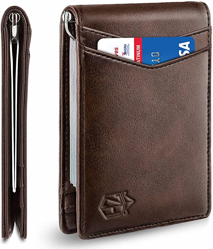 Zitahli Mens Slim Wallet with Money Clip Minimalist RFID Front Pocket Wallets for Men