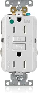 Leviton GFWT1-HGW 15A-125V Extra-Heavy Duty Hospital Grade Tamper/Weather-Resistant Duplex Self-Test GFCI Receptacle, 15-Amp, White