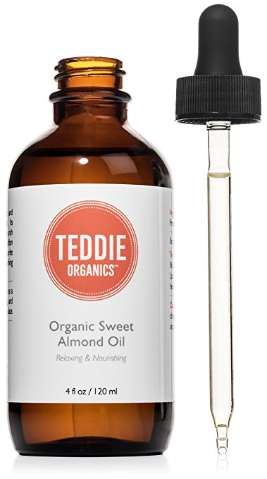 ORGANIC Sweet Almond Oil 4oz - for massage, ideal carrier oil for essential oils, hydrating body oil …