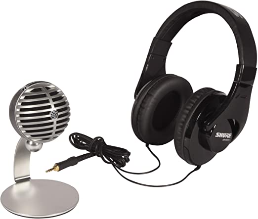 Shure Mobile Recording Kit with SRH240A Headphones and MV5 Microphone including Lightning and USB Cables