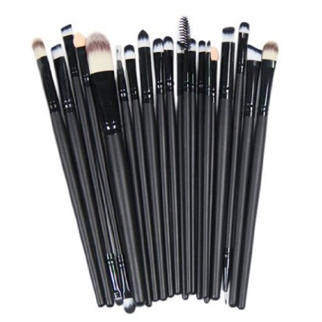 KOLIGHT® 20pcs Black Cosmetic Makeup Brushes Set Eyeshadow Lip Brush for Beautiful Female (1#)