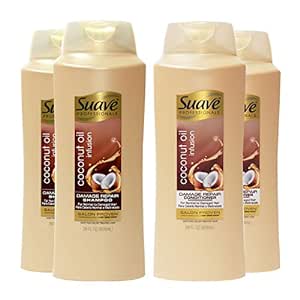 Suave Professionals Damage Repair Shampoo   Conditioner Coconut Oil 28 oz, 4 count