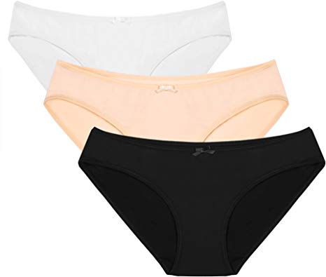 Ekouaer Womens Low Rise Seamless Comfort Hipster Brief Underwear 3 Pack