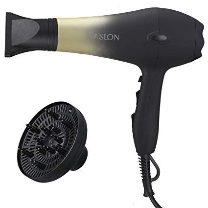 VASLON 1875W Professional Salon Hair Dryer Nano Ionic &Negative Ionic Blow Dryer AC Motor Fast Dry Low Noise Hair Blow Dryer with Diffuser & Concentrator 2 Speed and 3 Heat Setting