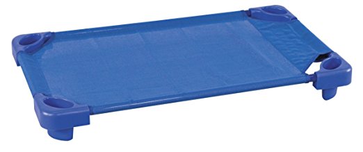 ECR4Kids Toddler Naptime Cot, Stackable Daycare Sleeping Cot for Kids, 40" L x 23" W, Assembled, Blue