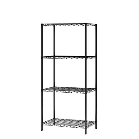 ORAF Shelf Shelving Unit, Industrial Storage Rack, Metal Shelves Home Office Shelf -Small Space Solution(4 Black Small)