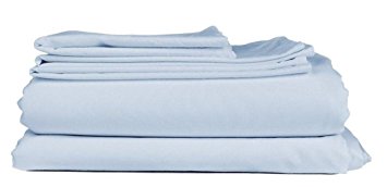 Mayfair Linen Hotel Collection 100% Egyptian Cotton Sateen- Genuine 800TC Sheet Set Full - Sky/Light Blue