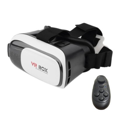 DOB VR Box Virtual Reality Headset 3D Glasses with Wireless Remote Controller for 4.7" to 6.1" Smartphones
