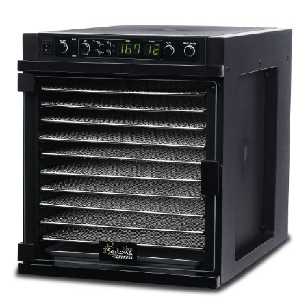 Tribest Sedona Express SDE-S6780-B Digital Food Dehydrator With Stainless Steel Trays, Black