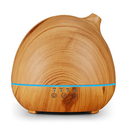 OMOTON Aromatherapy Essential Oil Diffuser 400ML - with Upgraded Touch Panel 7 Colors LED Lights for Home Office Study Yoga Spa, Light