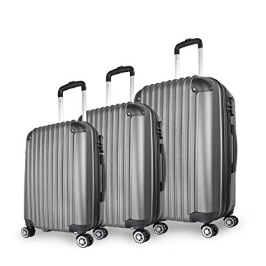 ProHT 3 Piece Luggage Sets ABS   Expandable 20 Inch 24 Inch 28 Inch w/Spinner