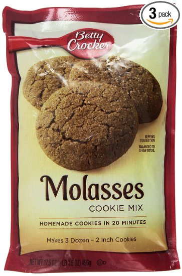 Betty Crocker Molasses Cookie Mix, 17.5-ounce (Pack of 3)