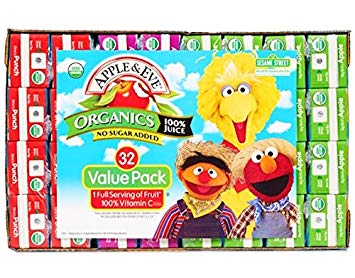 Apple & Eve Sesame Street Organics Juice Box Variety Pack, 4.23 Ounce,32 Count