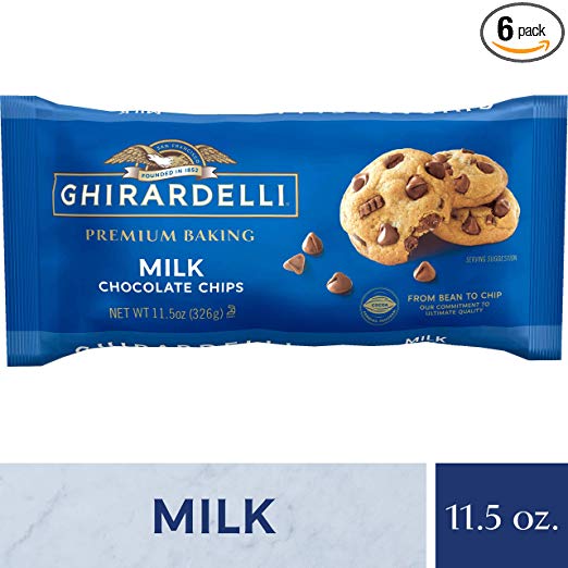 Ghirardelli Chocolate Baking Chips, Milk Chocolate, 11.5 oz, 6 Count